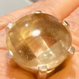 Mischa Marie Designer 925 Sterling Silver Light Topaz Statement Ring.